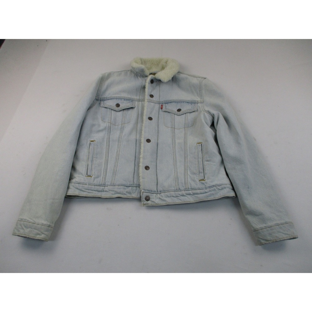 Levi's Denim Jacket Womens L Light Wash Sherpa Lined Trucker Classic Utility